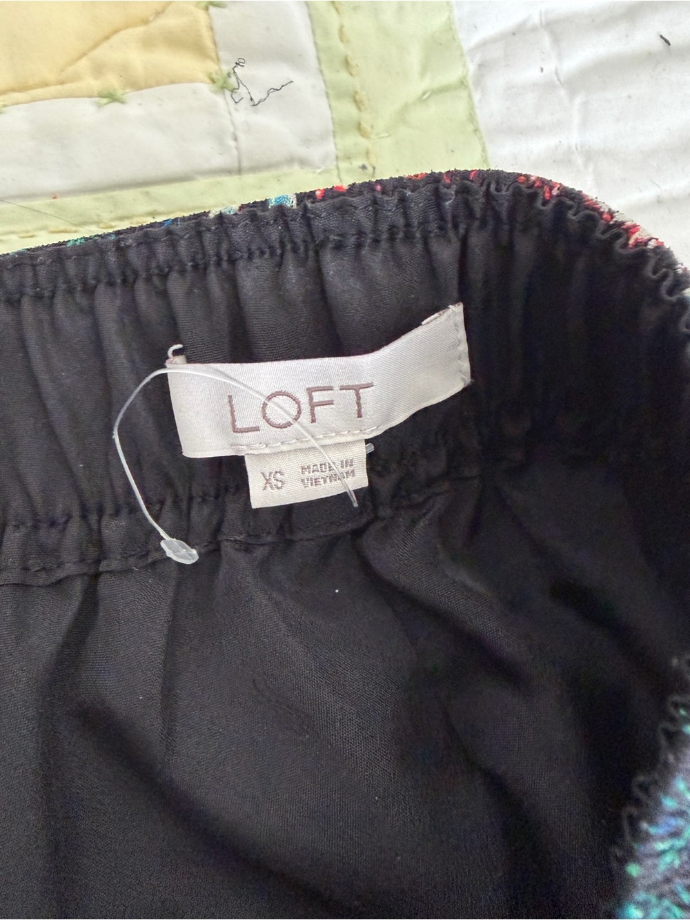 LOFT Black Maxi Skirt with Pink & Teal Floral Print - Picture 5 of 5